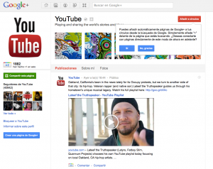 Youtube Google+ Page